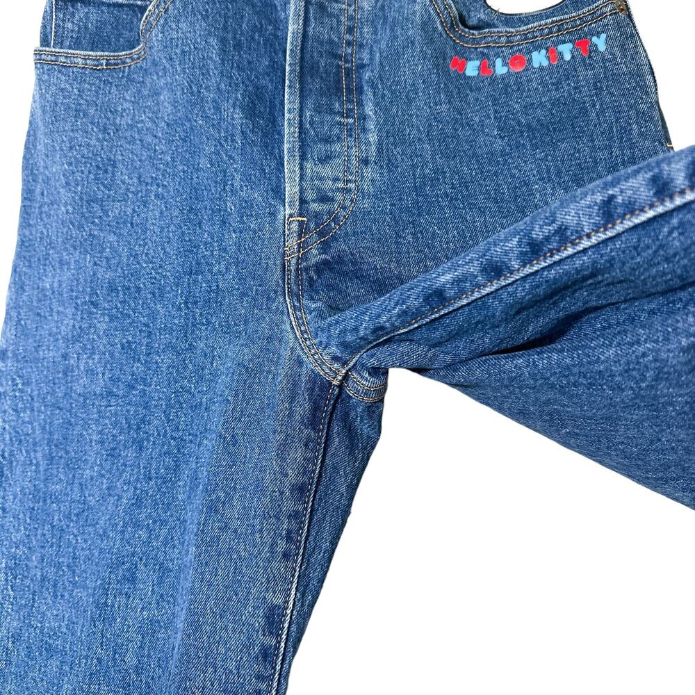 Levi’s x Hello Kitty Ribcage Straight Ankle Jean Button Fly Denim Blue 28 - Picture 9 of 15